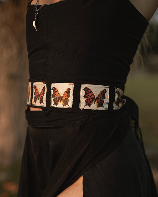 Antique tobacco silks belt