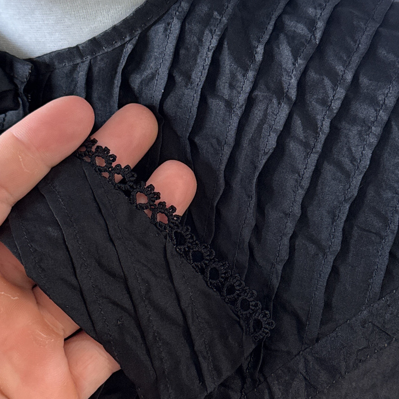 1900s antique silk Edwardian mourning blouse in black