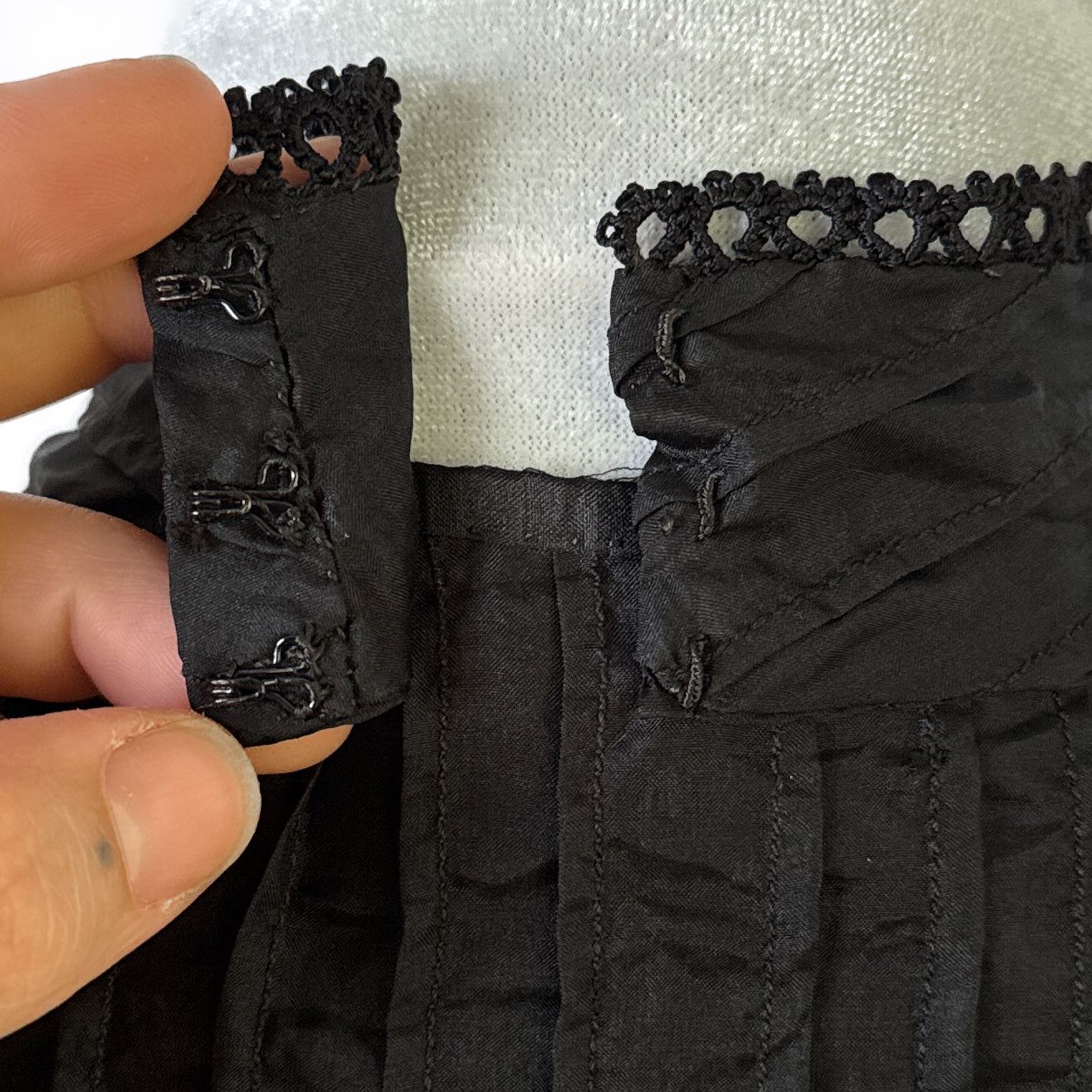 1900s antique silk Edwardian mourning blouse in black