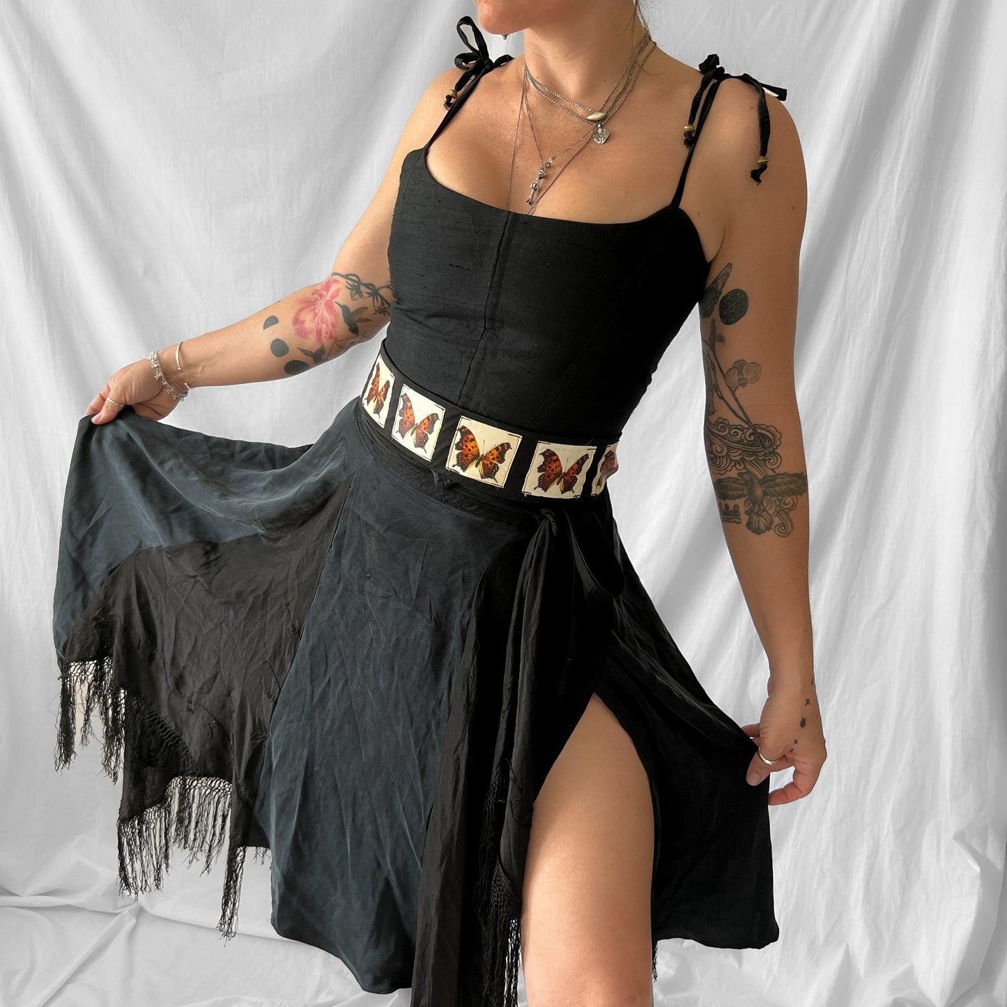 Antique tobacco silks belt