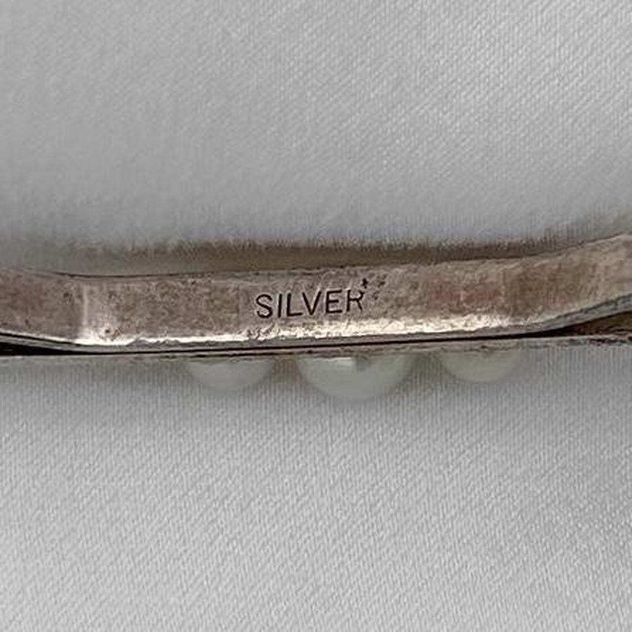Vintage silver pearl hair pin