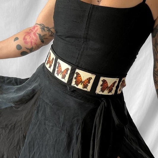 Antique tobacco silks belt