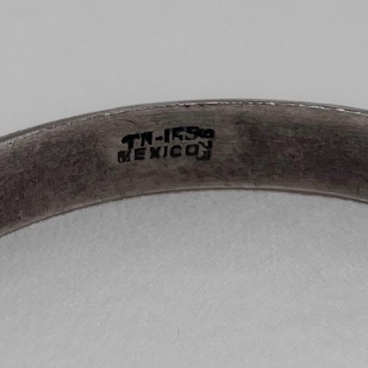 Vintage sterling silver Mexican silver hollow callout bangle bracelet