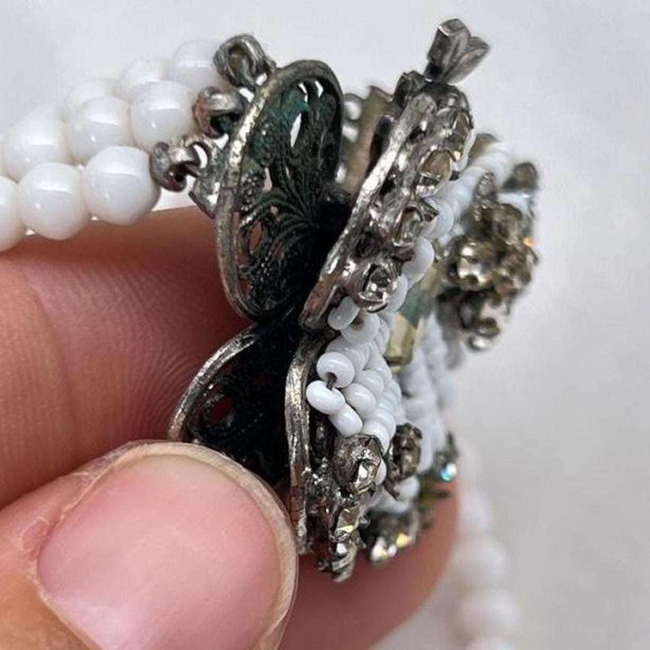 Vintage 1930s art deco butterfly necklace in eggshell glamour