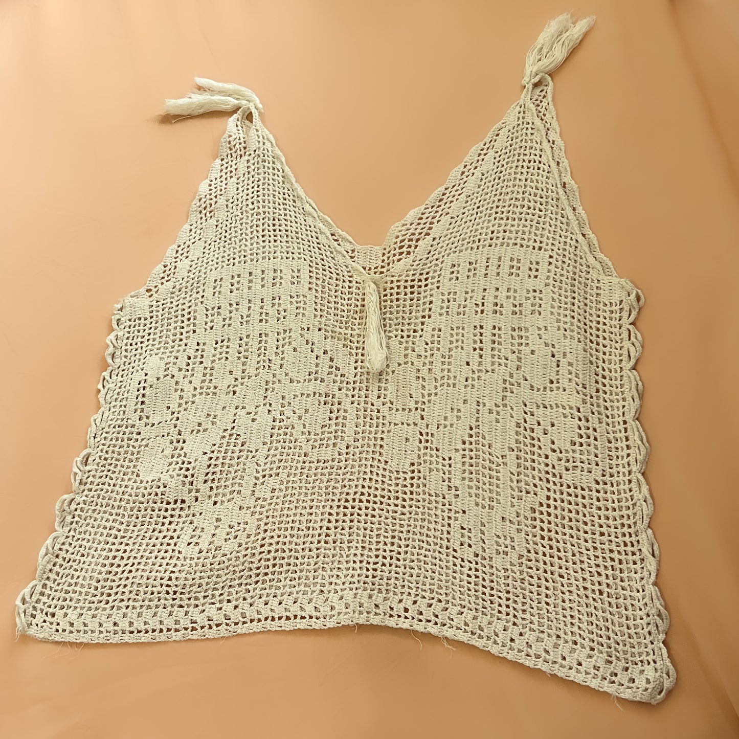 1940s hand crochet tank top in alabaster